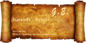 Gyetkó Ervin névjegykártya